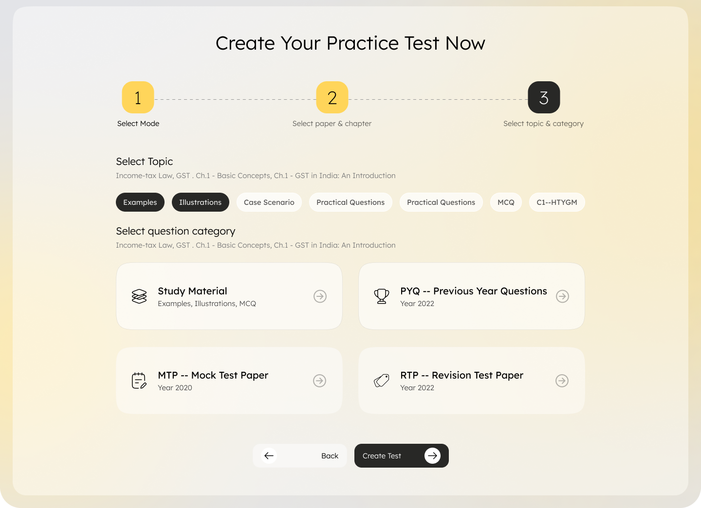 MockSpace — build a practice test from your paper, chapter and topic